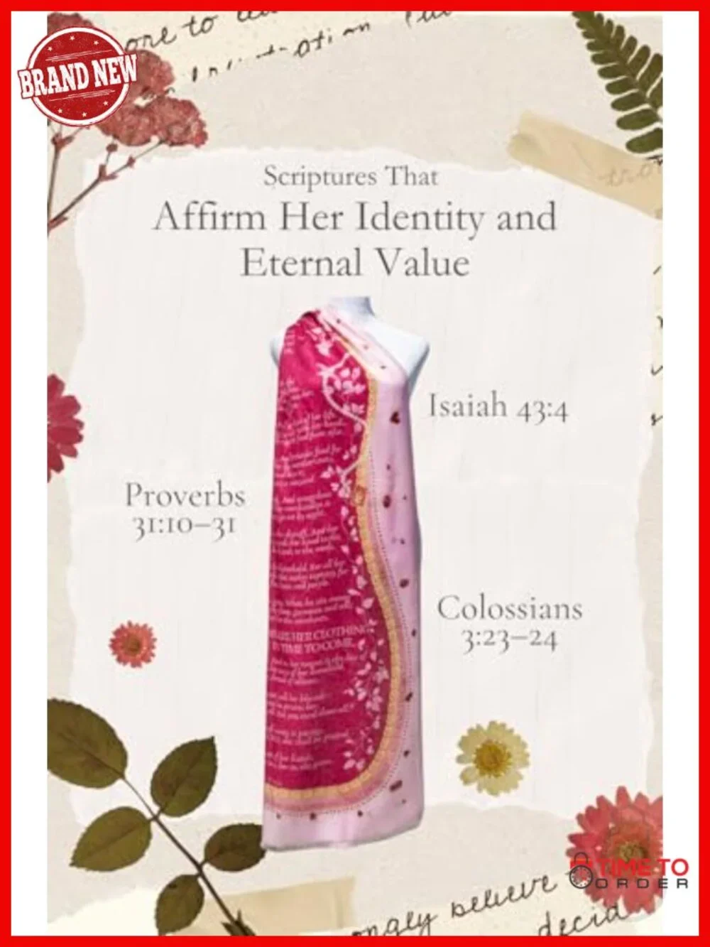 Prayer Shawl for Women - Soft Modal Twill Wrap with Scripture Verses